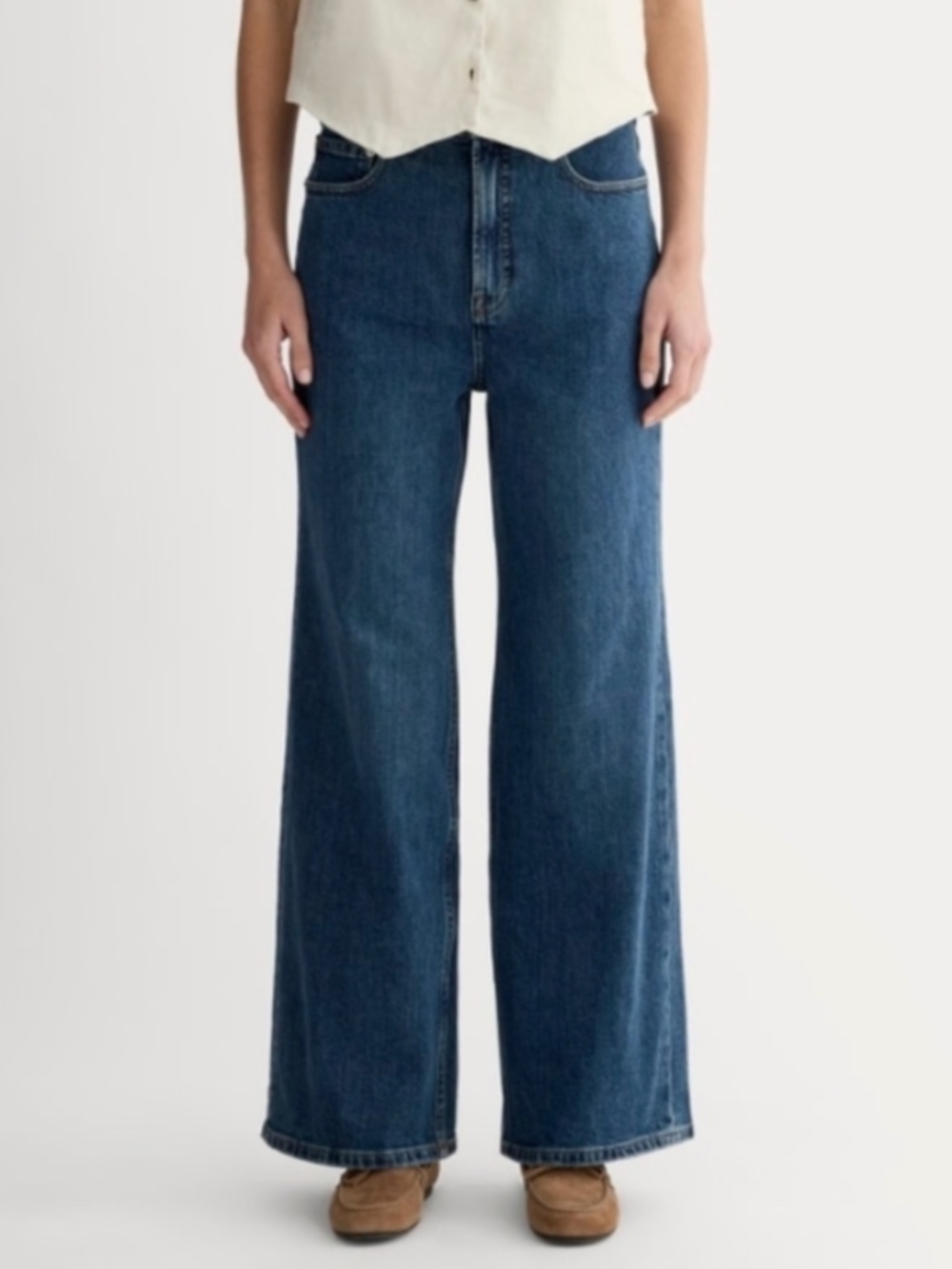 Everlane Way High Wide-Leg High-Rise Sailor Jeans Size 28 Regular